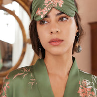 Ulivary Short Kimono Robe Olive