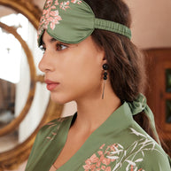 Ulivary Short Kimono Robe Olive