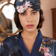 Ulivary Garden Crane Charmeuse Floral Asian Inspired Sleep Mask