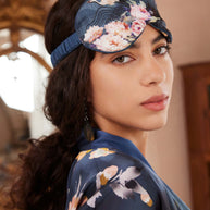 Ulivary Garden Crane Charmeuse Floral Asian Inspired Sleep Mask