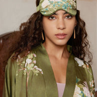 Ulivary Floral Olive Kimono Robe