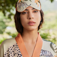 Ulivary Orange Leopard Charmeuse Asian Inspired Sleep Mask