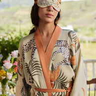 Ulivary Orange Leopard Charmeuse Asian Inspired Sleep Mask