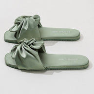 Ulivary Silky Satin Bow Slippers (more colors)