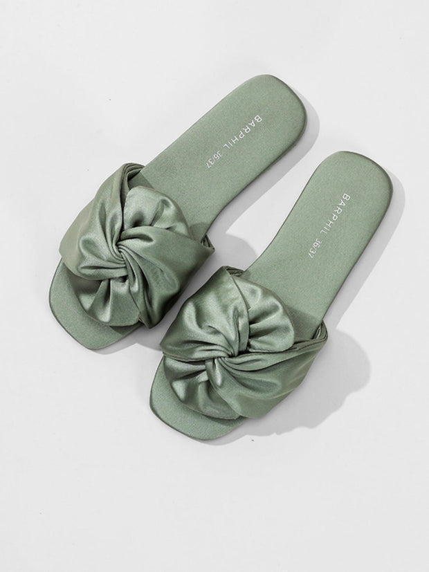 Ulivary Silky Satin Bow Slippers (more colors)