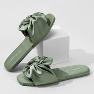 Ulivary Silky Satin Bow Slippers (more colors)