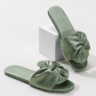 Ulivary Silky Satin Bow Slippers (more colors)