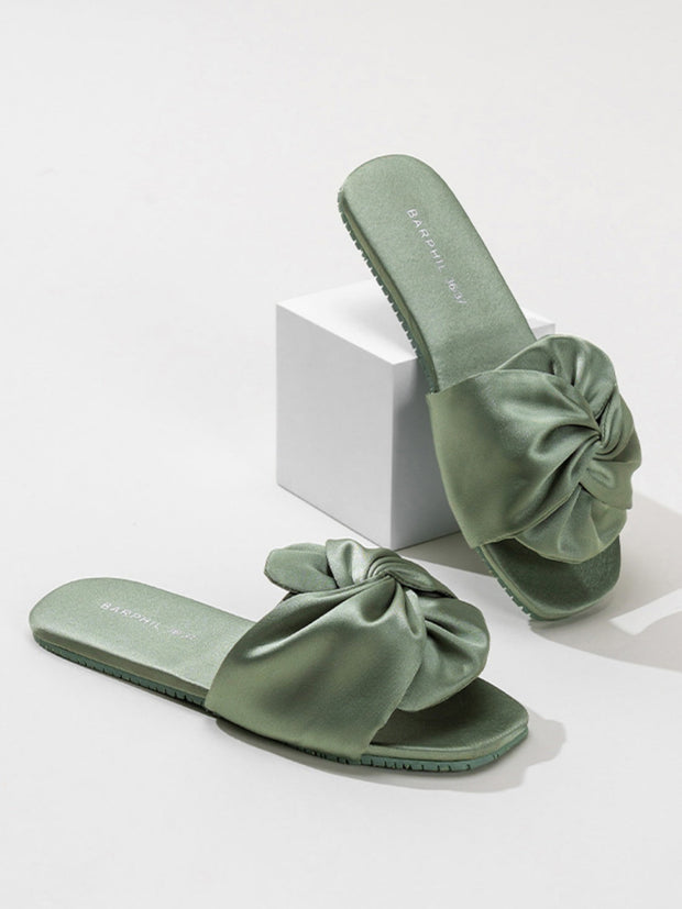 Ulivary Silky Satin Bow Slippers (more colors)