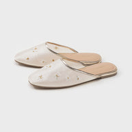 Ulivary Oriental-Floral Mesh Closed-Toe Slippers