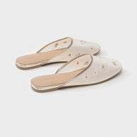 Ulivary Oriental-Floral Mesh Closed-Toe Slippers