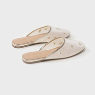 Ulivary Oriental-Floral Mesh Closed-Toe Slippers