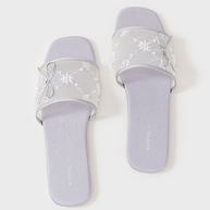 Ulivary Embroidered Satin Bow House Slippers (more colors)