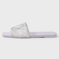 Ulivary Embroidered Satin Bow House Slippers (more colors)