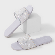 Ulivary Embroidered Satin Bow House Slippers (more colors)
