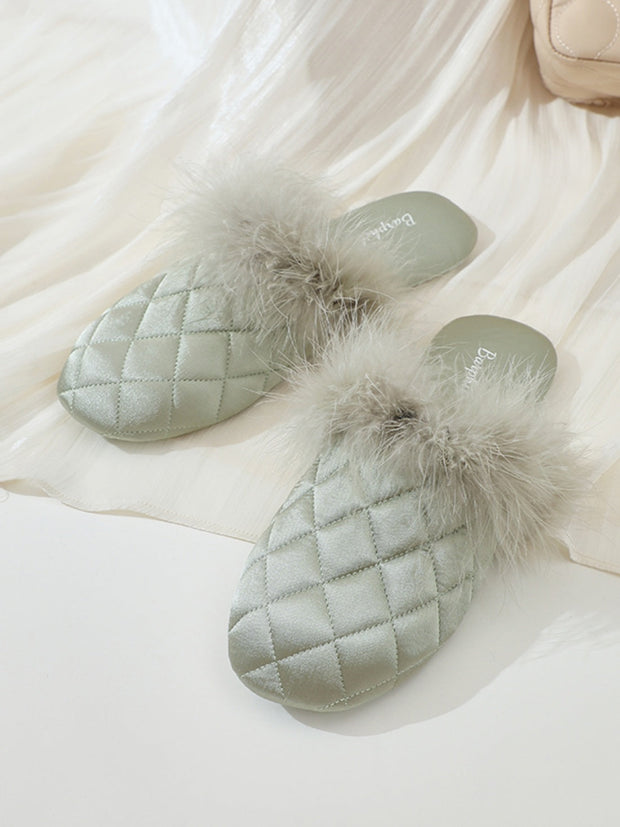 Ulivary Cozy Fall & Winter Silk Satin Slippers (more colors)