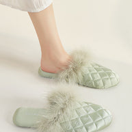 Ulivary Cozy Fall & Winter Silk Satin Slippers (more colors)