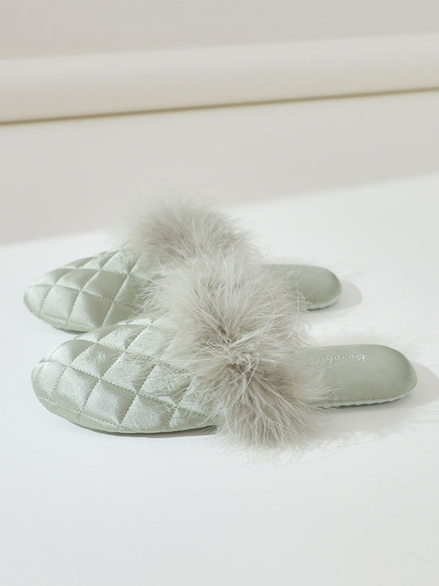 Ulivary Cozy Fall & Winter Silk Satin Slippers (more colors)