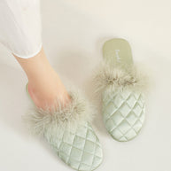 Ulivary Cozy Fall & Winter Silk Satin Slippers (more colors)