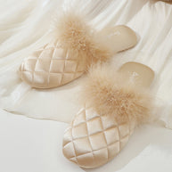 Ulivary Cozy Fall & Winter Silk Satin Slippers (more colors)