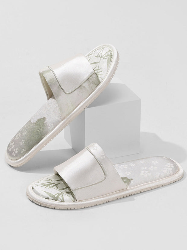 Ulivary New Eastern Jacquard Satin Slippers