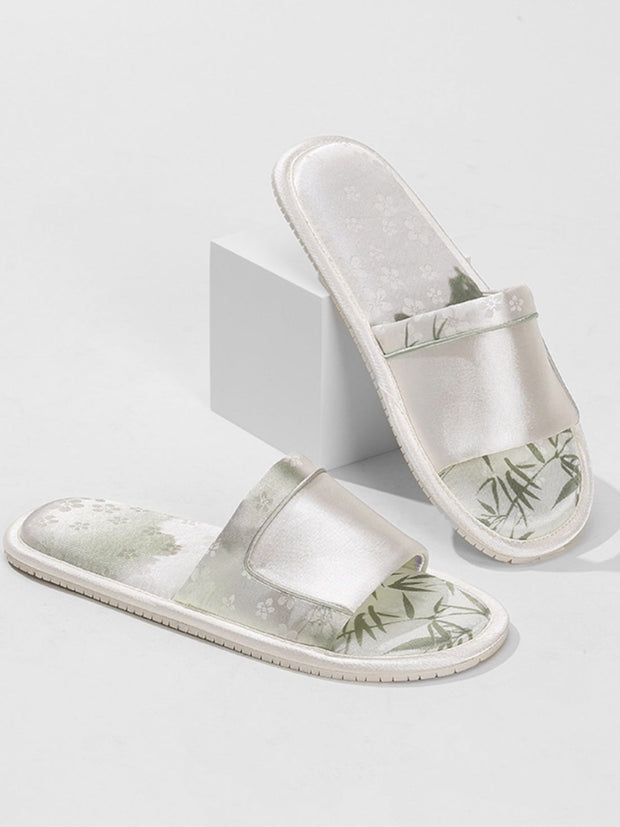 Ulivary New Eastern Jacquard Satin Slippers