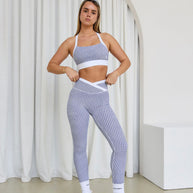 Astoria LUXE BALANCE Crossover Legging - Blue Lattice