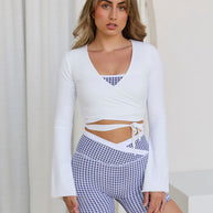 Astoria LIVE LUXE Wrap Sleeved Crop - White
