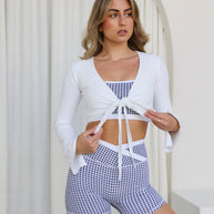 Astoria LIVE LUXE Wrap Sleeved Crop - White