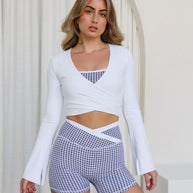 Astoria LIVE LUXE Wrap Sleeved Crop - White