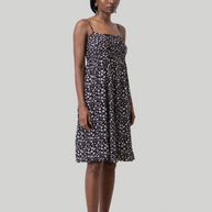 Reistor Ruched Strappy Mini Black Floral Dress