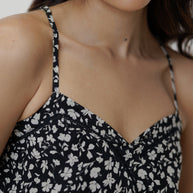 Reistor V-neck Lace Camisole in Black Florals