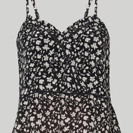 Reistor V-neck Lace Camisole in Black Florals