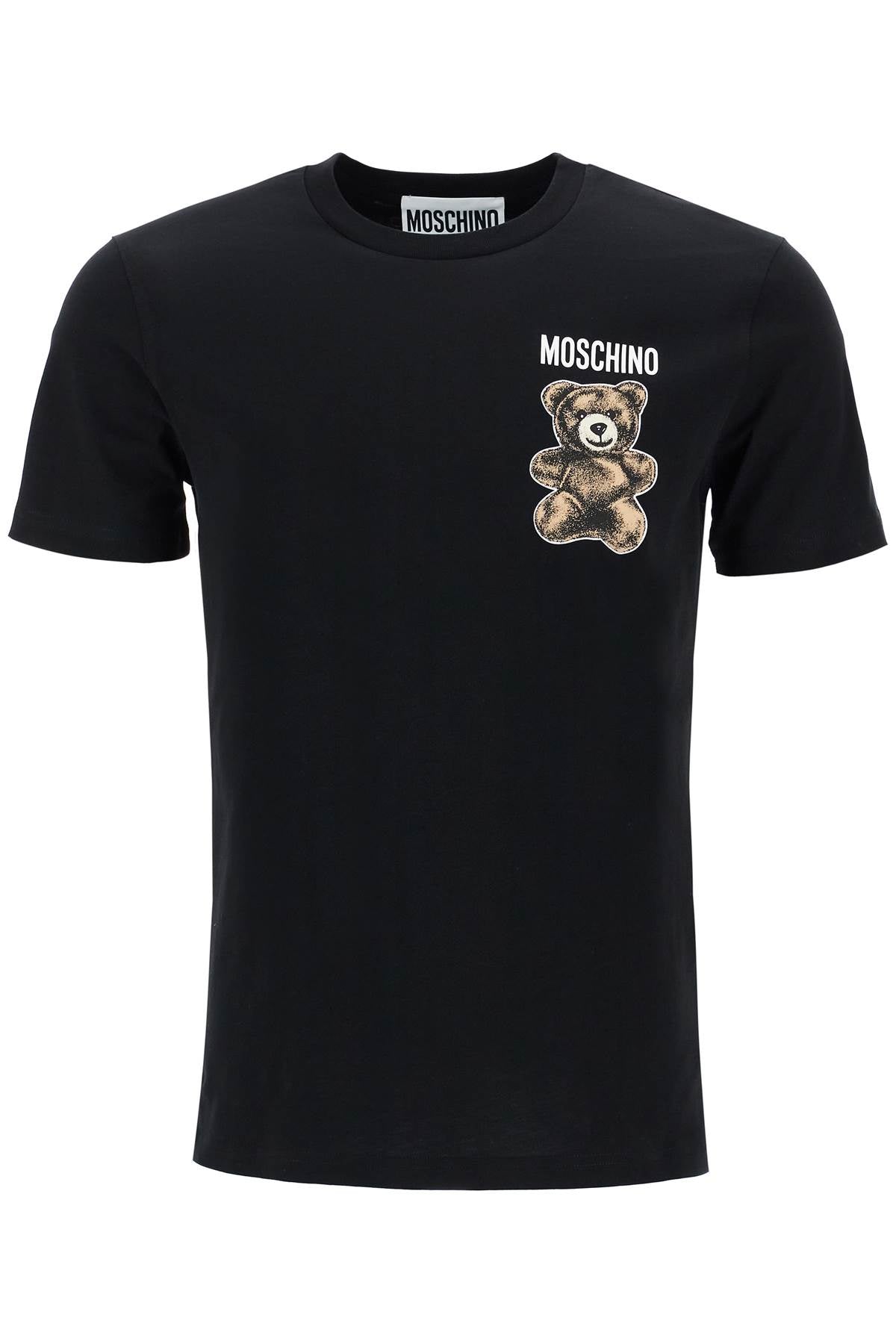 Moschino Black Cotton T-Shirt With Bear Print