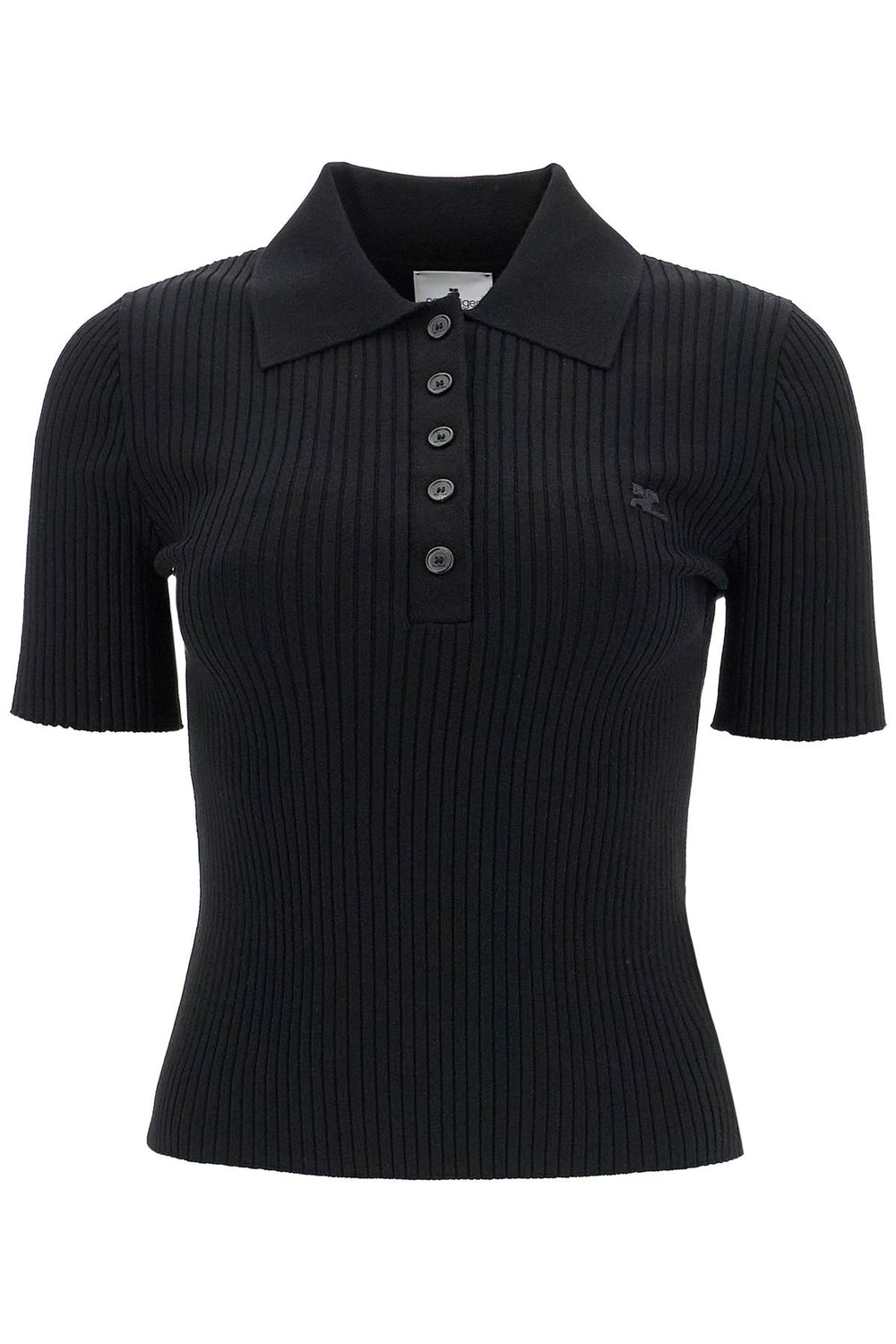 Courreges Short-sleeved Ribbed Polo Shirt