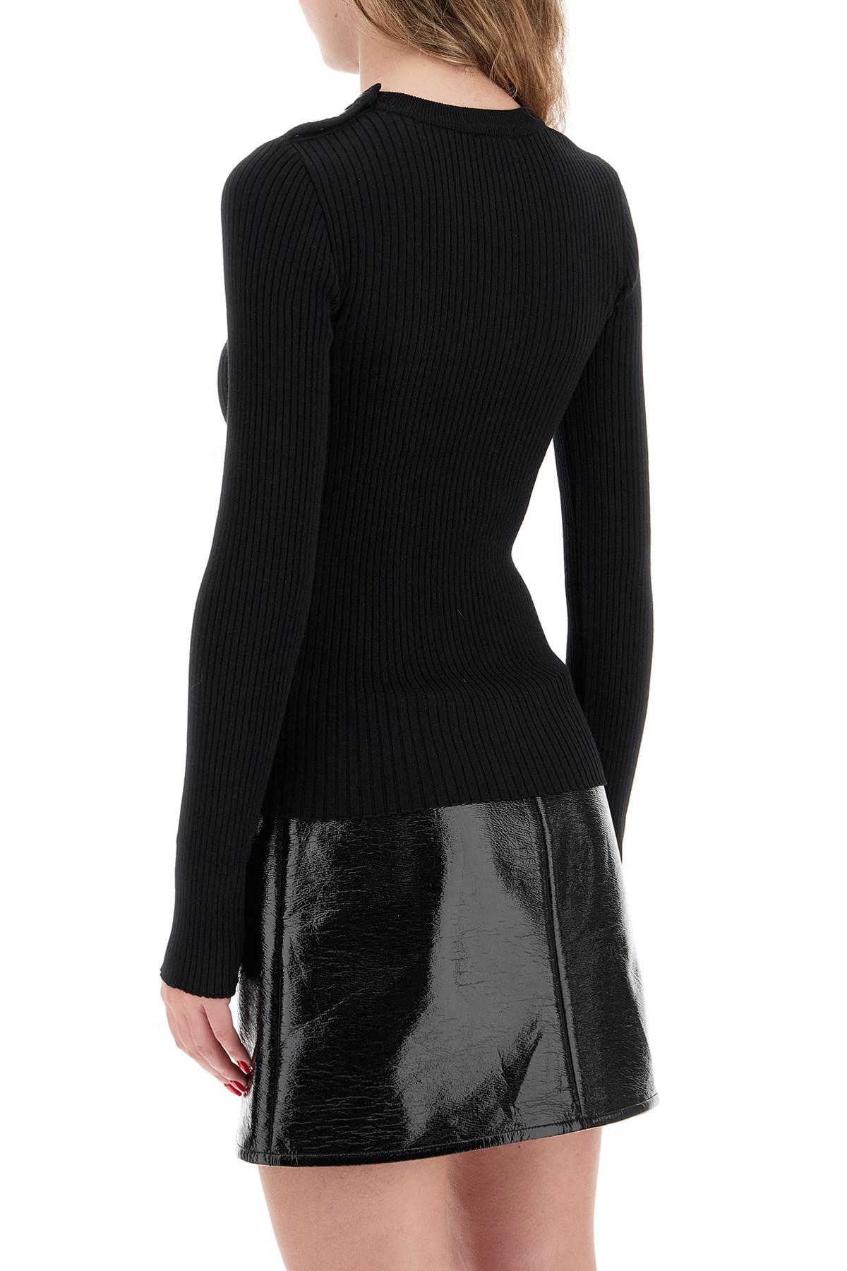 Courreges Ribbed Stretch Knit Pullover Sweater