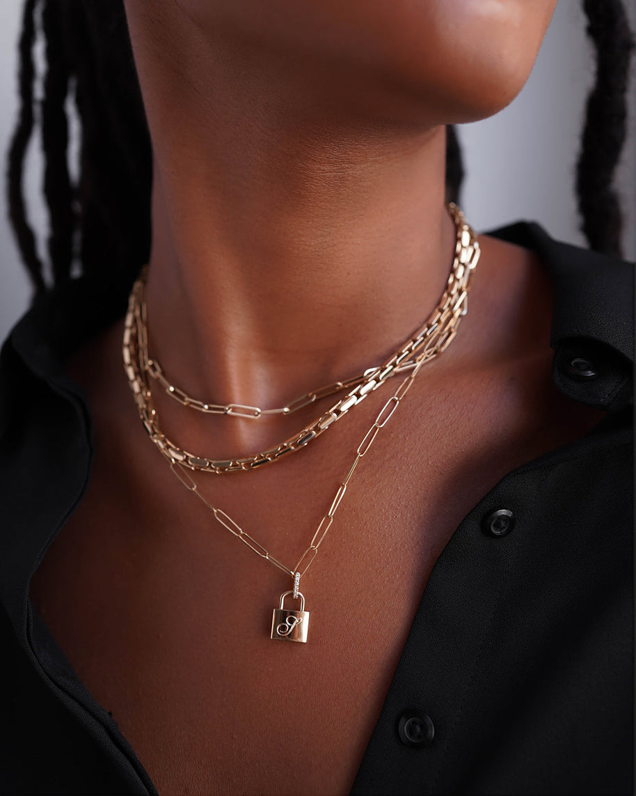 Zoe Lev 14k Gold Large Paper Clip Chain Necklace