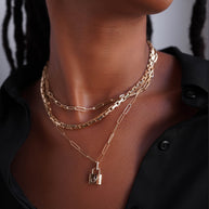 Zoe Lev 14k Gold Large Paper Clip Chain Necklace