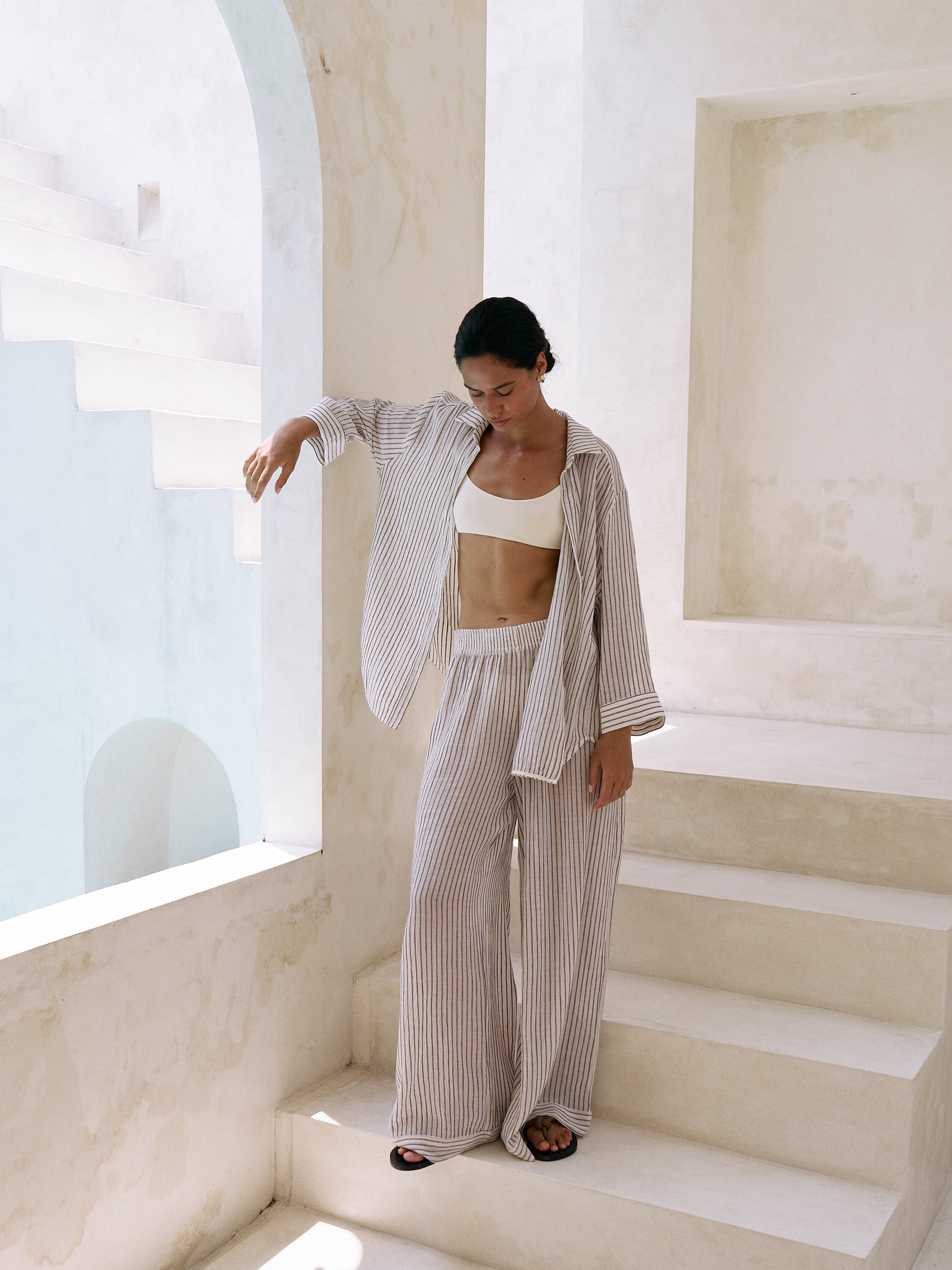 The Handloom Voyage Set - Burgundy Stripes