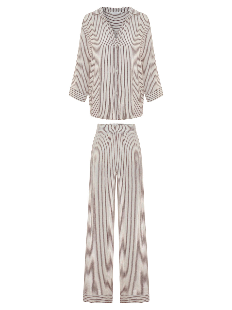 The Handloom Voyage Set - Burgundy Stripes