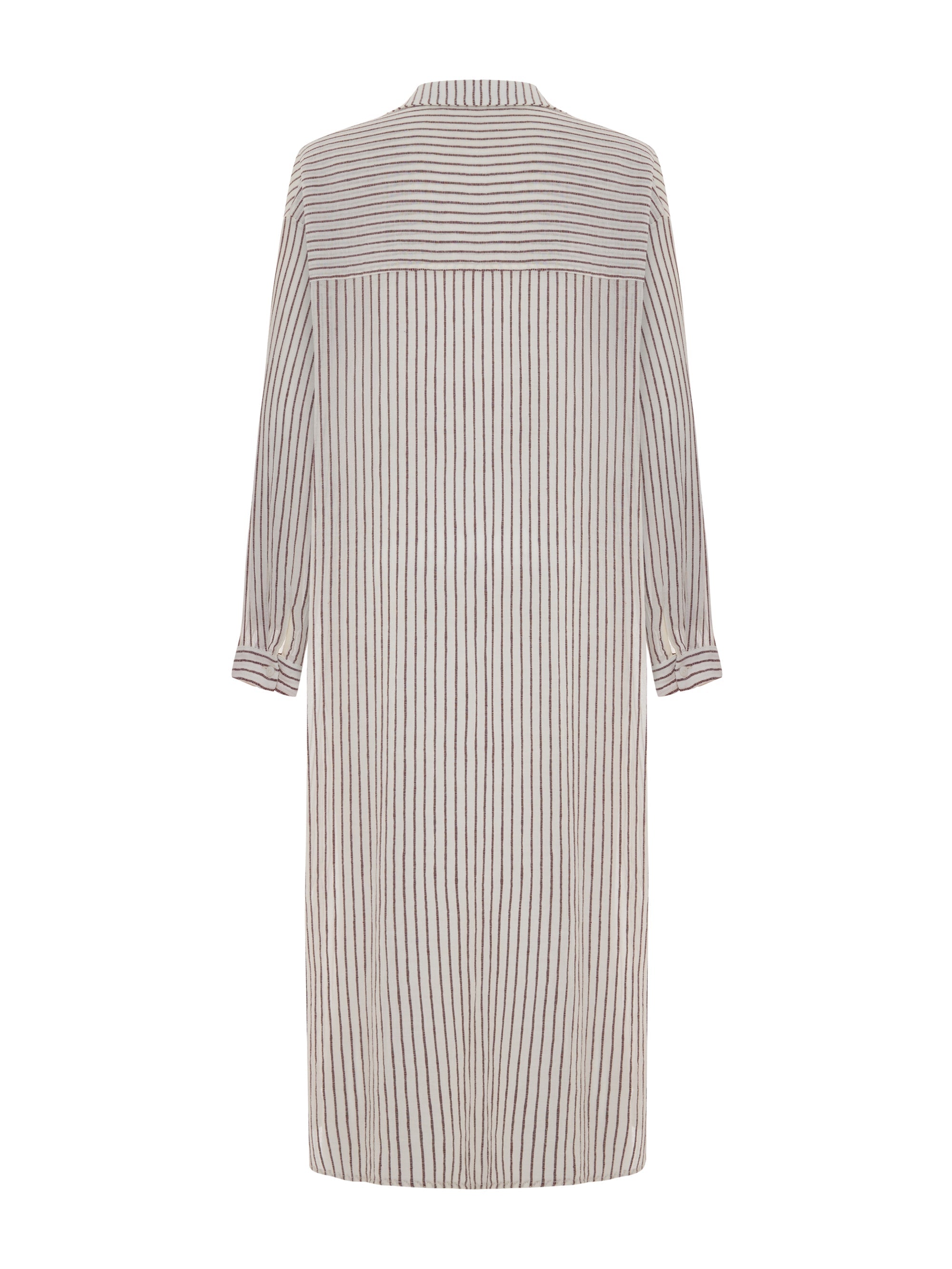 The Handloom Voyage Shirt Dress - Burgundy Stripes