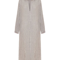 The Handloom Voyage Shirt Dress - Burgundy Stripes