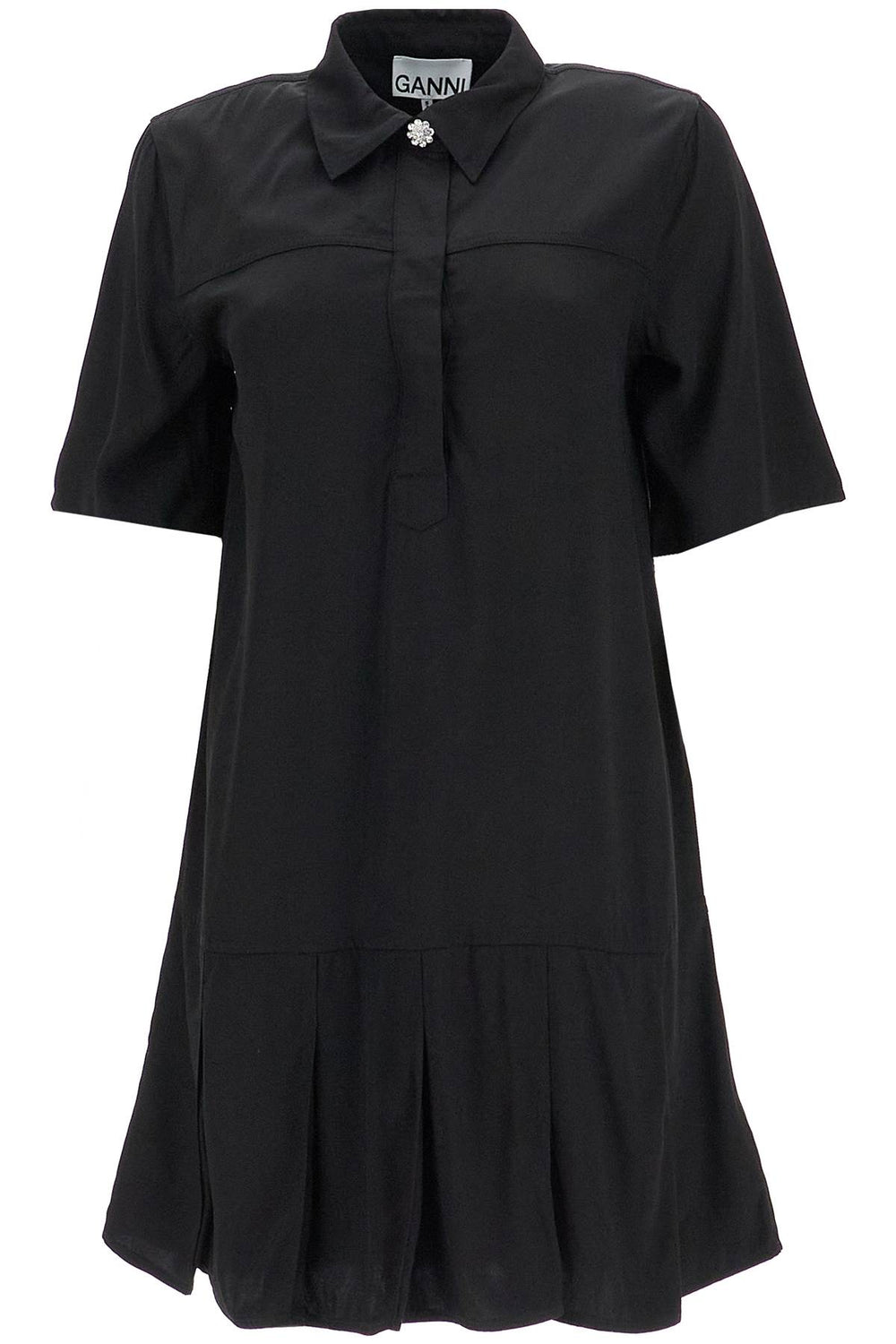 Ganni Viscose Twill Mini Dress