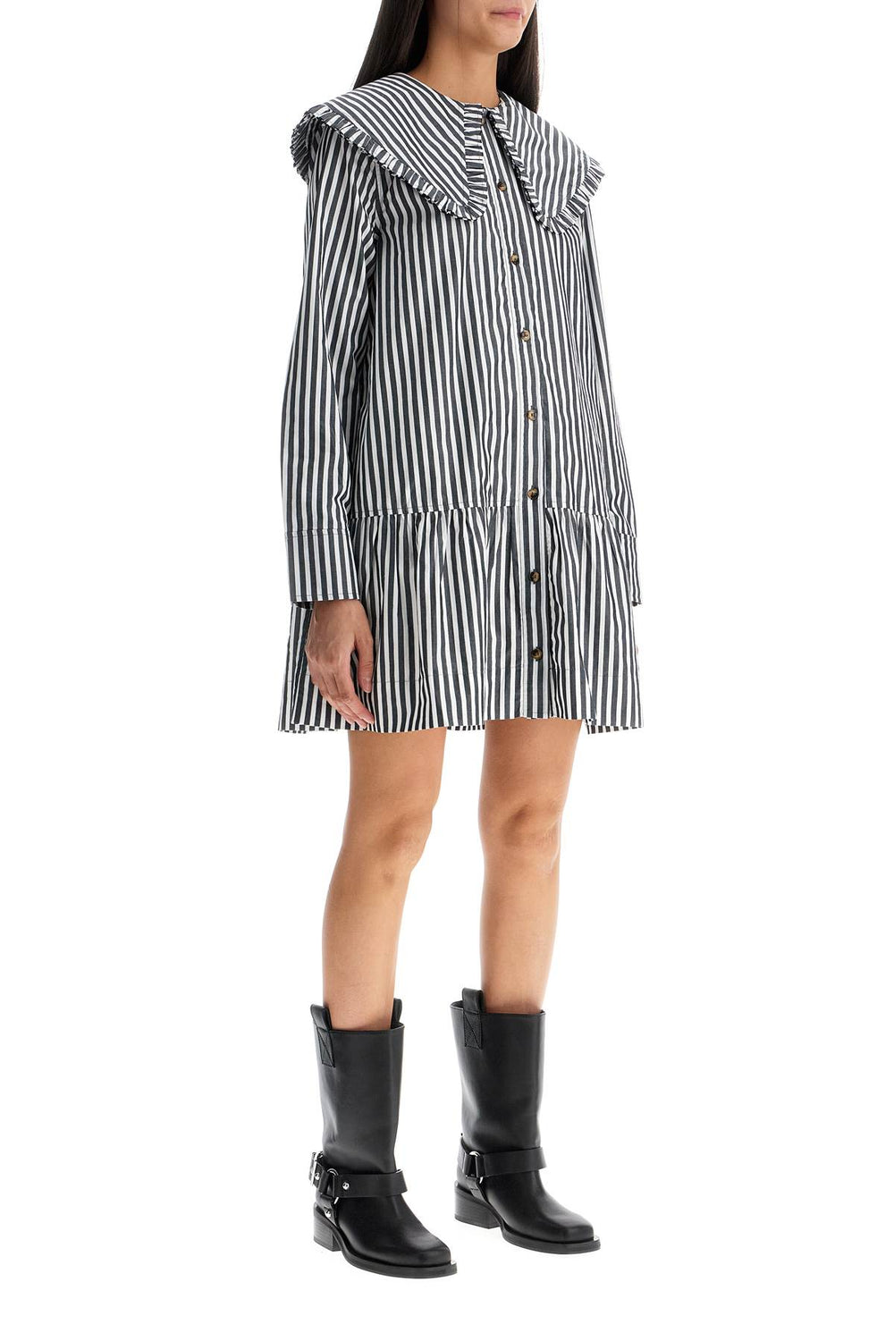 Ganni Stripe Mini Shirt Dress