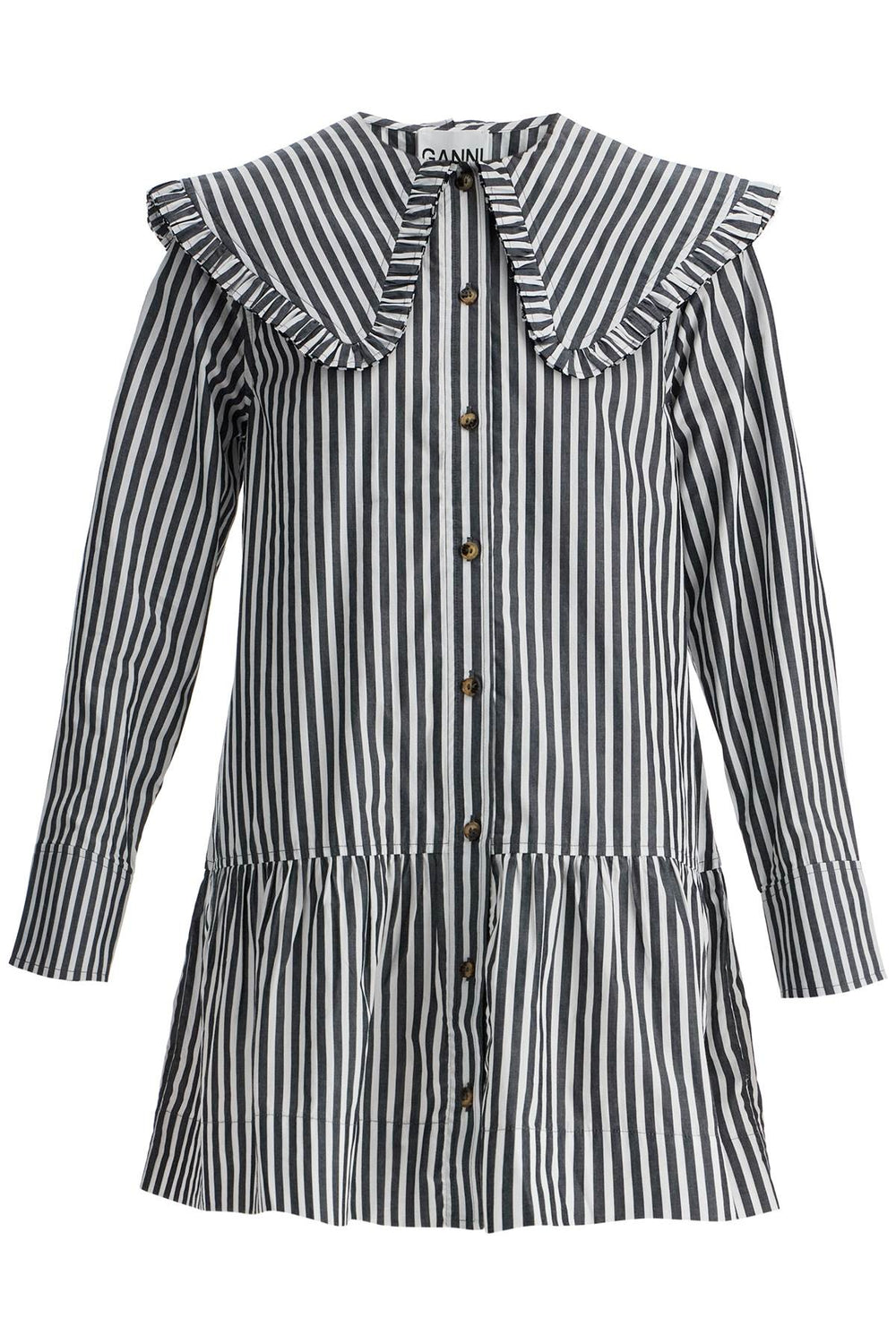 Ganni Stripe Mini Shirt Dress