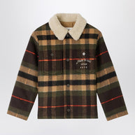 Bonpoint Kids' Baxter Khaki Checked Jacket