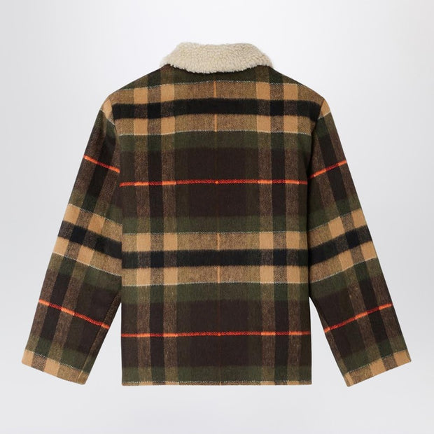Bonpoint Kids' Baxter Khaki Checked Jacket