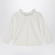 Bonpoint Kids' White Ruffled Blouse