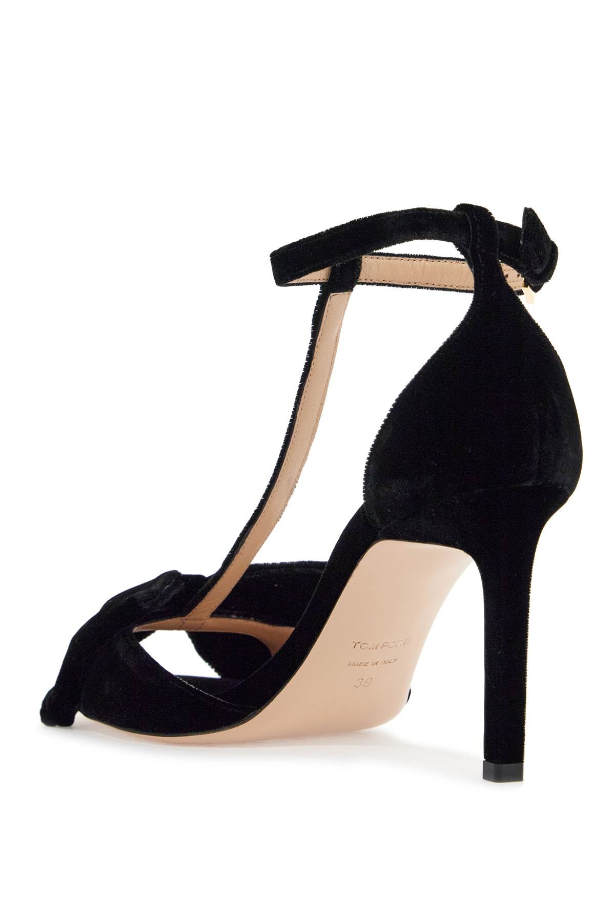 Tom Ford Black Medium Heeled Viscose Sandals