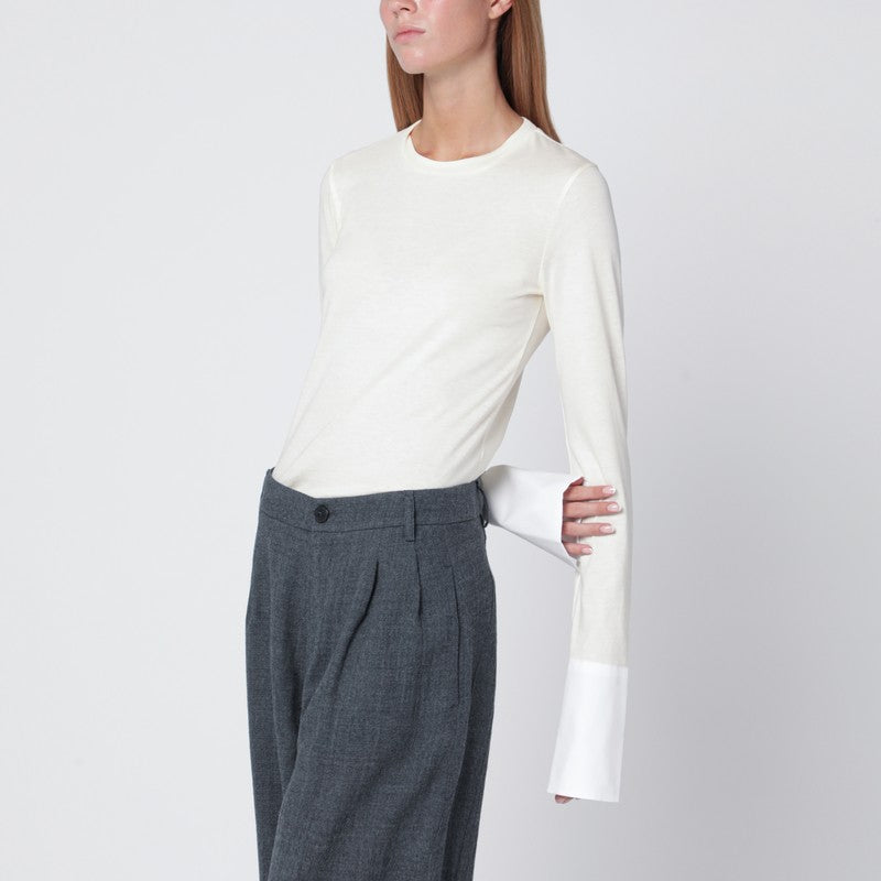 DARKPARK Ivory Nora Jumper With Shirt Cuffs