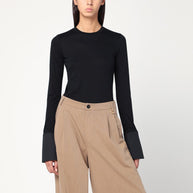 DARKPARK Nora Black Sweater With Shirt Cuffs